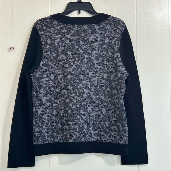 PENDLETON Women Black Gray Metallic Sweater Merino Lambs Wool Sweater Size Large - Picture 3 of 12